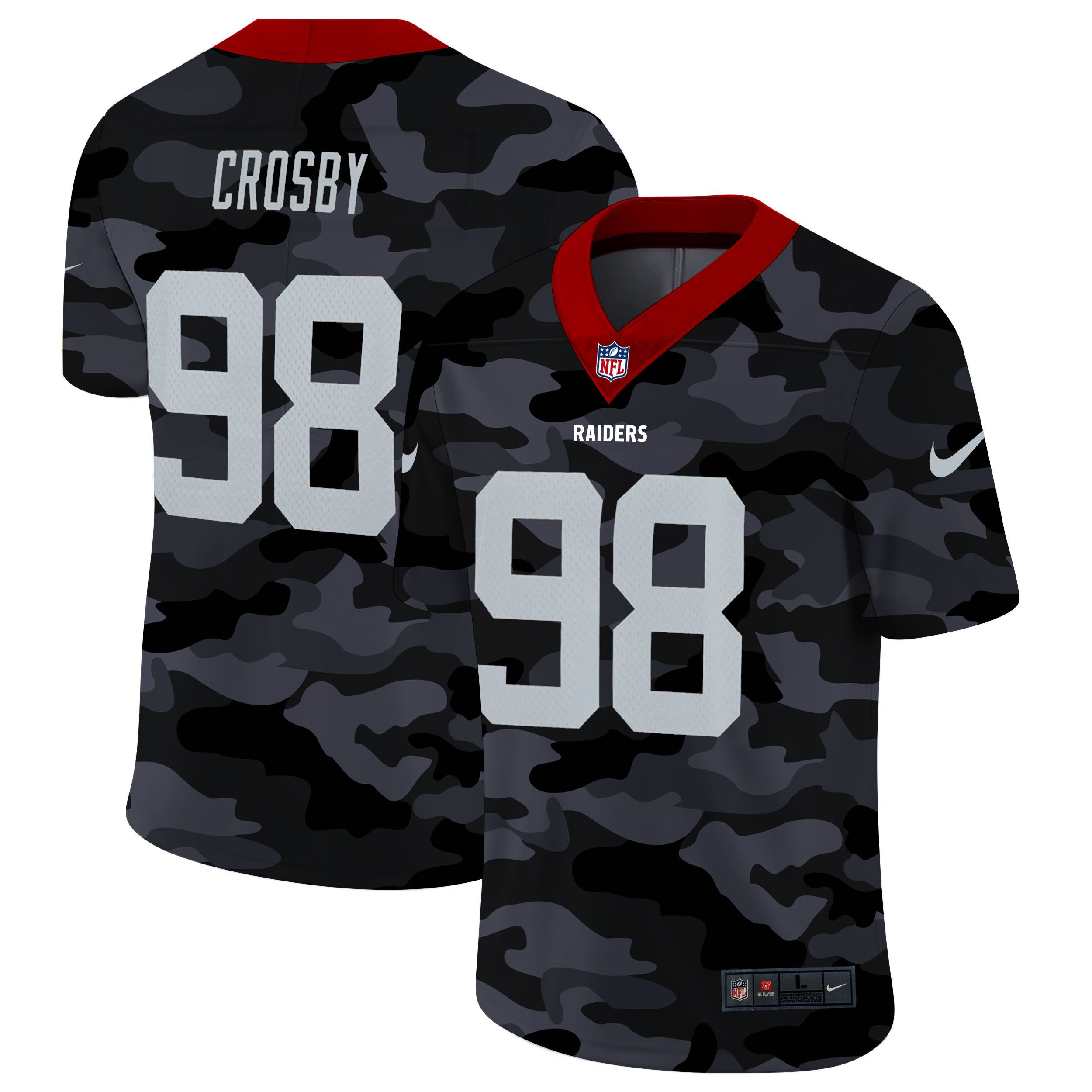 Men Oakland Raiders #98 Crosby 2020 Nike 2ndCamo Salute to Service Limited NFL Jerseys